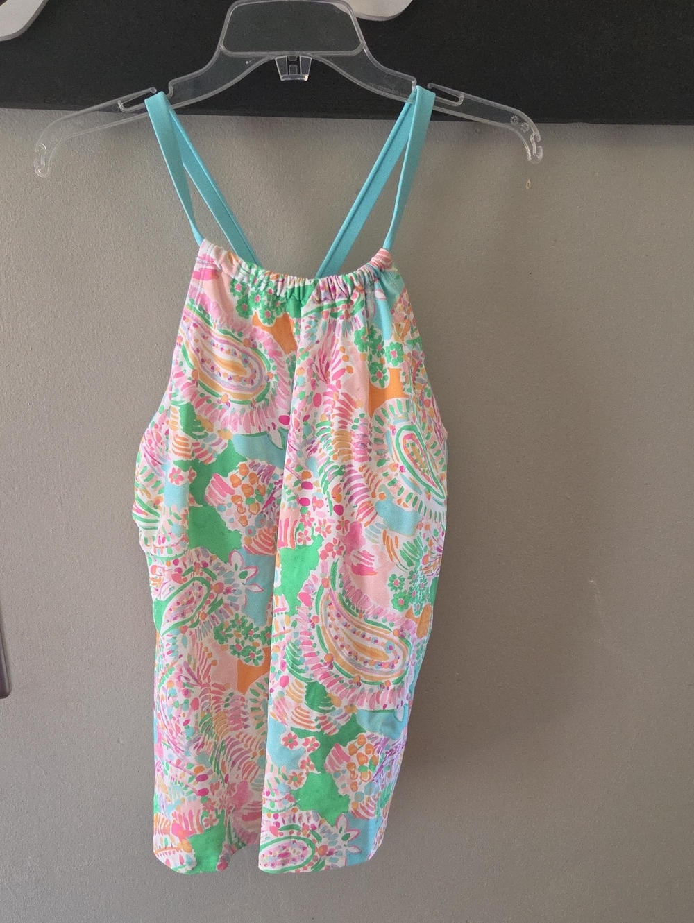 belk Pastel Paisley Swim Bikini Top — Aqua Pink Green Peach